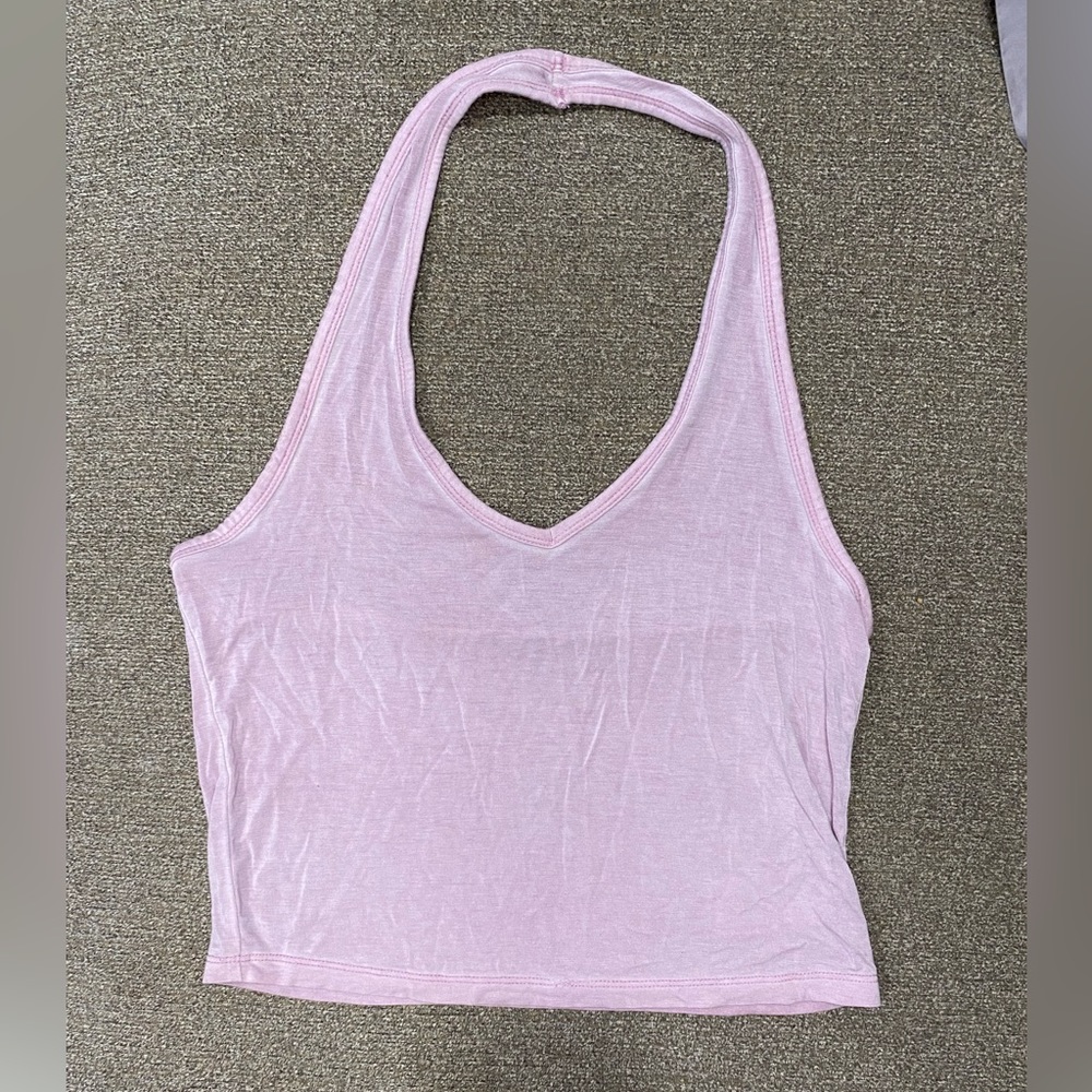 American Eagle, women’s halter crop top, light purple, size Medium